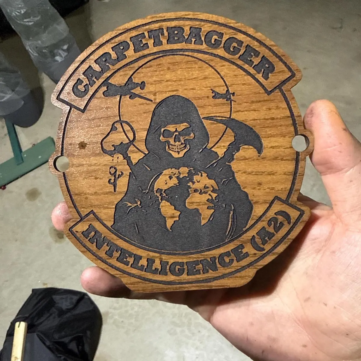 Wooden Laser Engraving - Badge