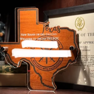State Large Custom Outline Military Going Away Gift (10''x10'')